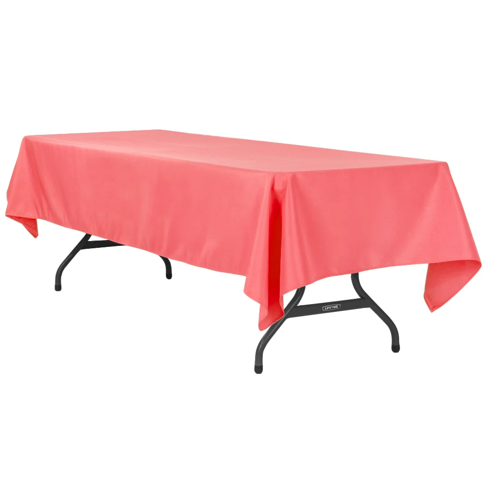 60"x120" Rectangular Premium Polyester Tablecloth - Coral