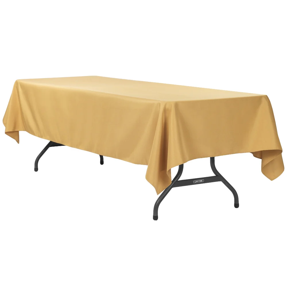 60"x120" Rectangular Premium Polyester Tablecloth - Gold