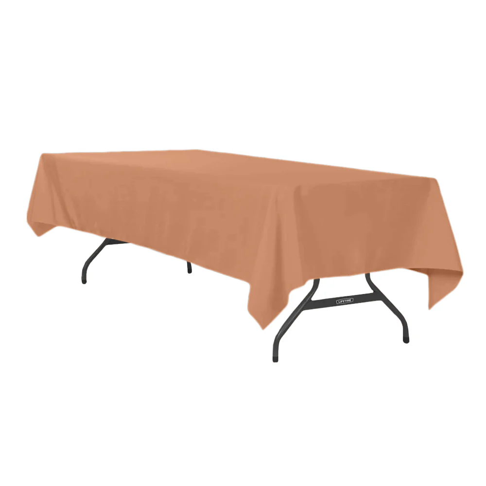 60"x120" Rectangular Premium Polyester Tablecloth - Latte Rose