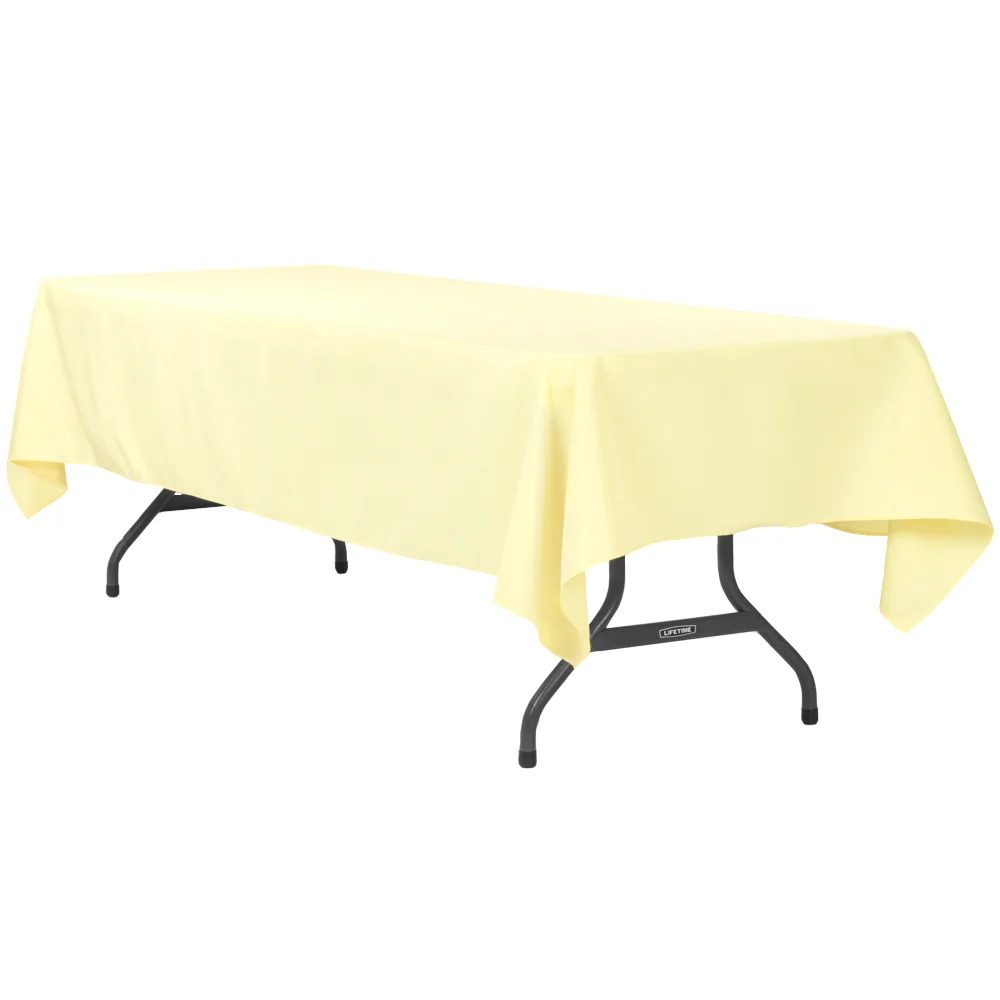 60"x120" Rectangular Premium Polyester Tablecloth - Pastel Yellow