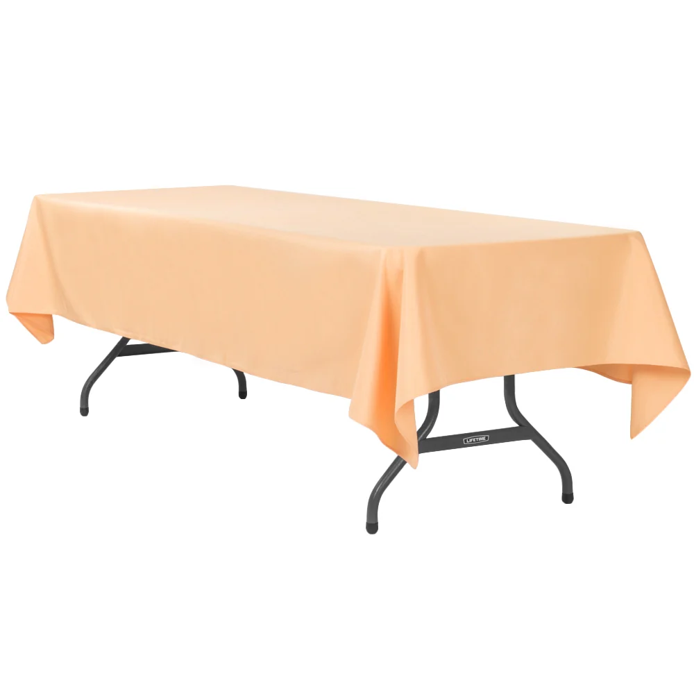 60"x120" Rectangular Premium Polyester Tablecloth - Peach