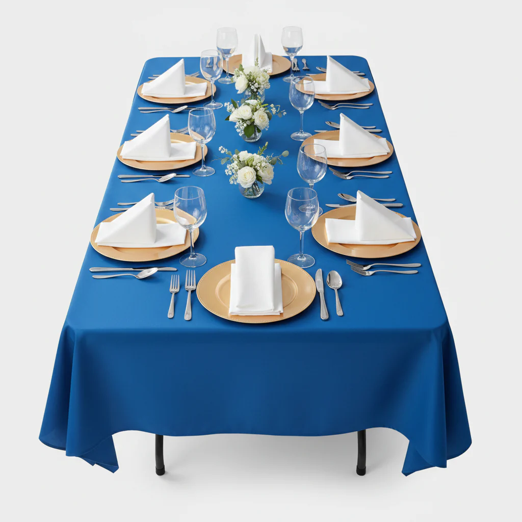 60"x120" Rectangular Premium Polyester Tablecloth - Royal Blue
