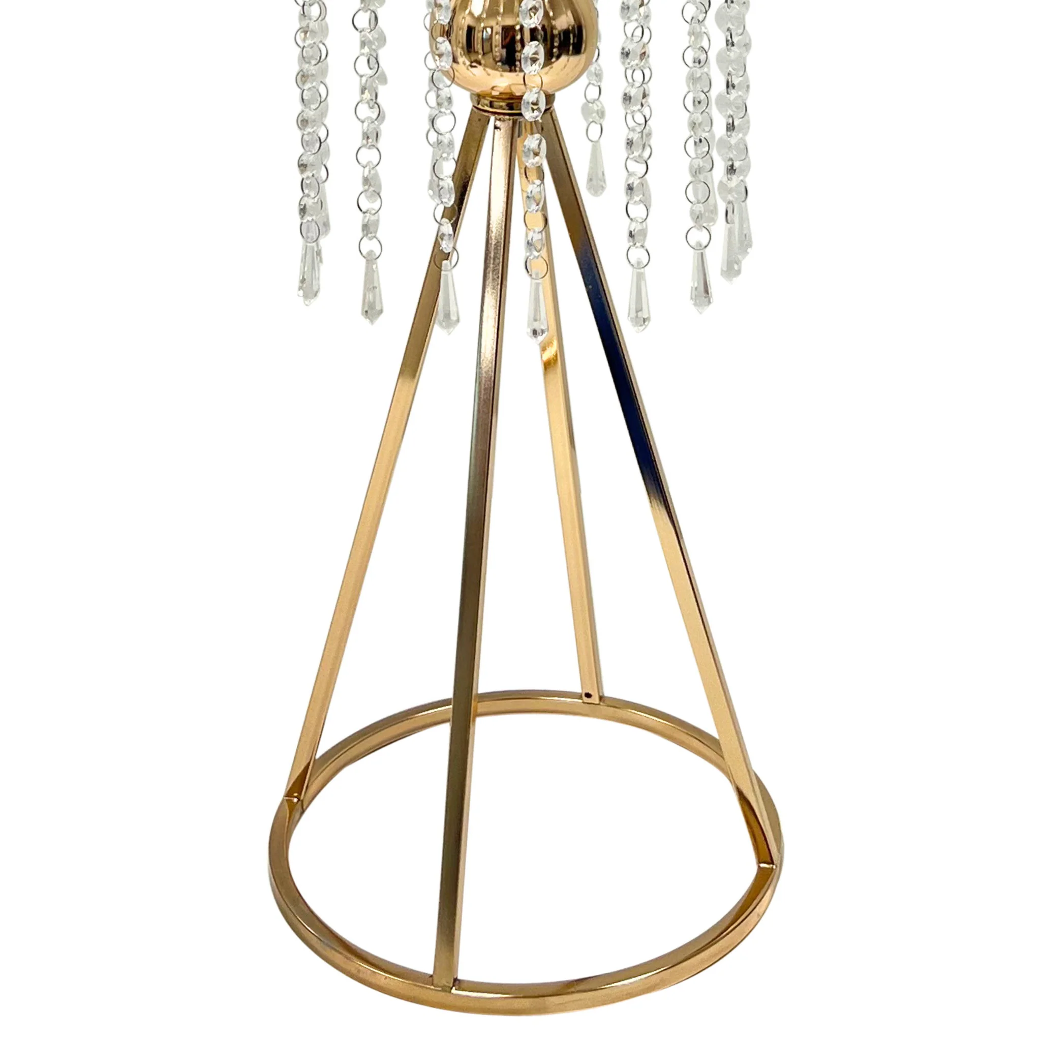 8 Arms Candelabra Crystal Waterfall Centerpiece - Gold - Image 7