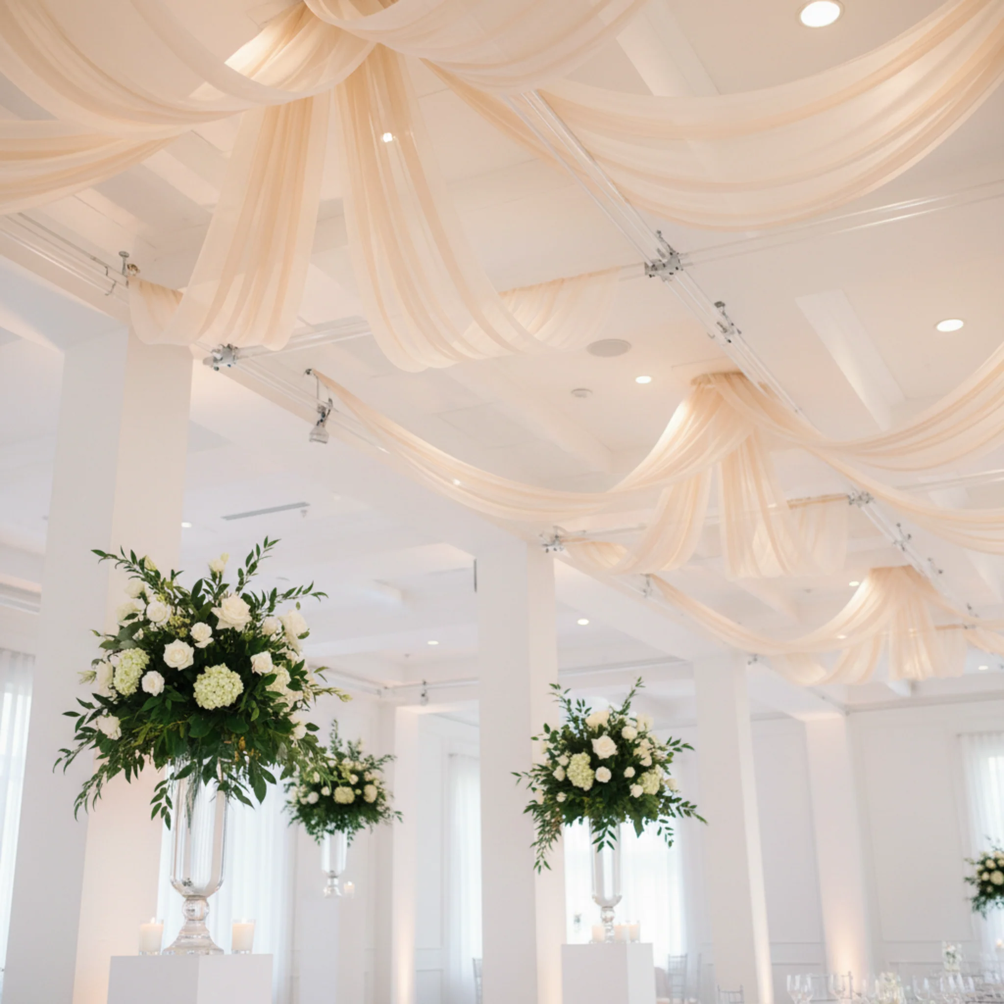 8 pcs Clear Acrylic Ceiling Drape Tube with Position Fastening Pins - Image 2