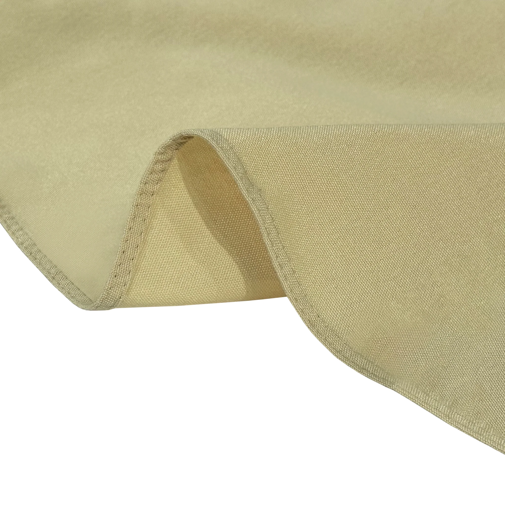 Premium 90"x132" Rectangular Champagne Spun Polyester Tablecloth - Image 6