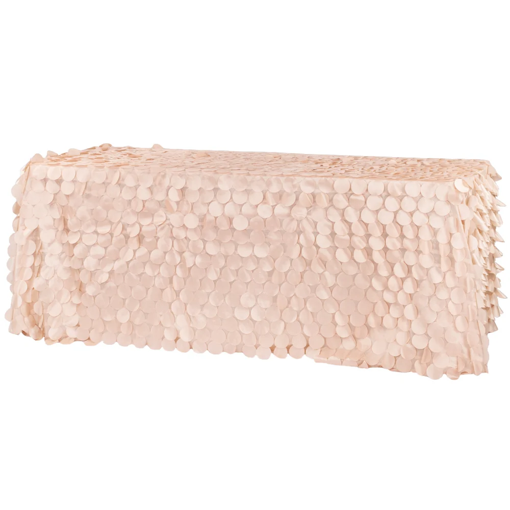 90"x132" Petal Circle Taffeta Rectangular Tablecloth - Blush/Rose Gold
