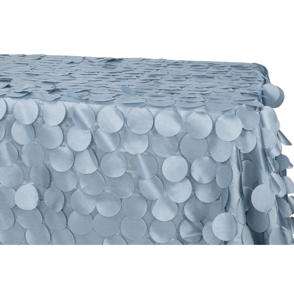 90"x132" Petal Circle Taffeta Rectangular Tablecloth - Dusty Blue - Image 2