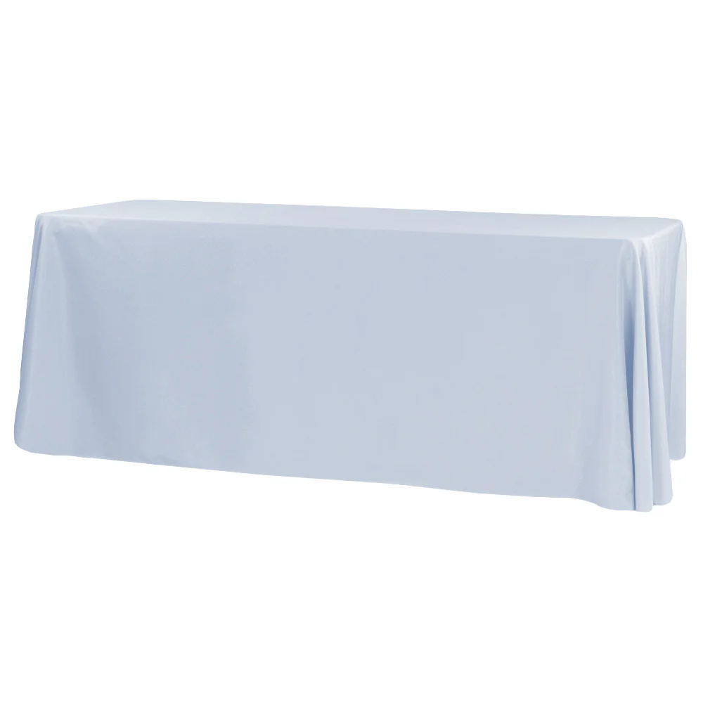 90"x132" Rectangular Oblong Premium Polyester Tablecloth - Dusty Blue - Image 5