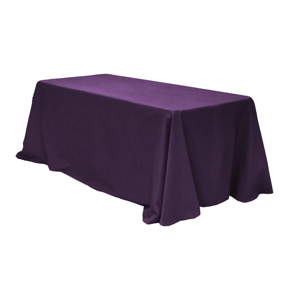 90"x132" Rectangular Oblong Premium Polyester Tablecloth - Eggplant/Plum