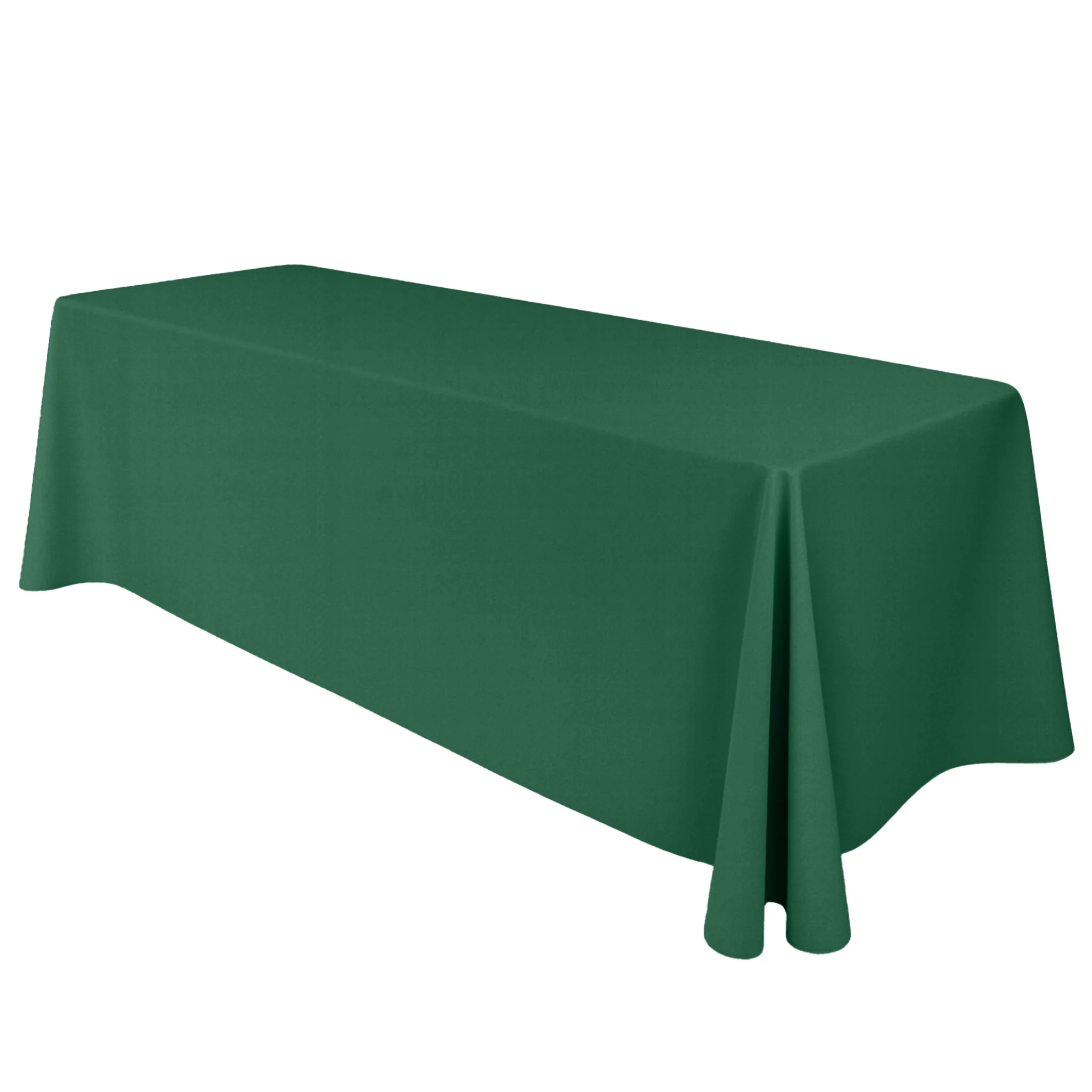 90"x132" Rectangular Oblong Premium Polyester Tablecloth - Forest Green