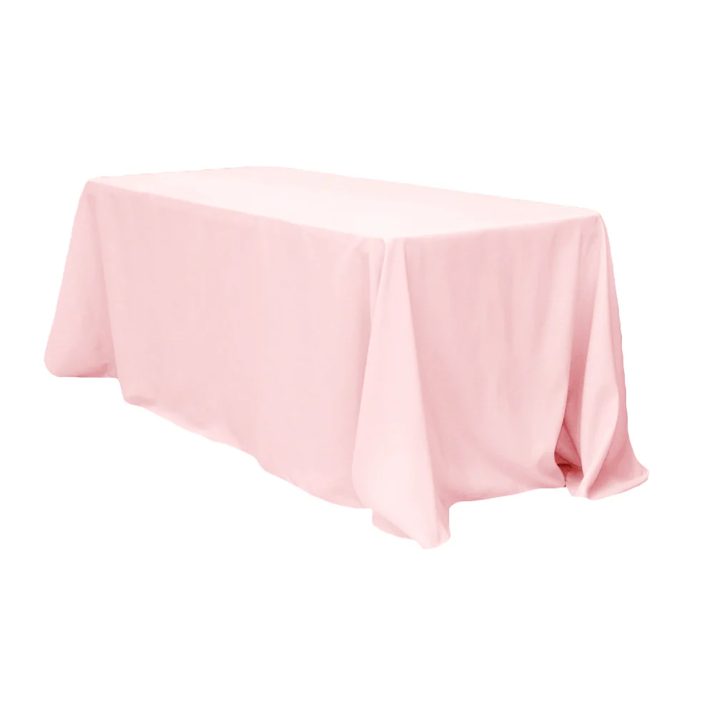 90"x132" Rectangular Oblong Premium Polyester Tablecloth - Pastel Pink