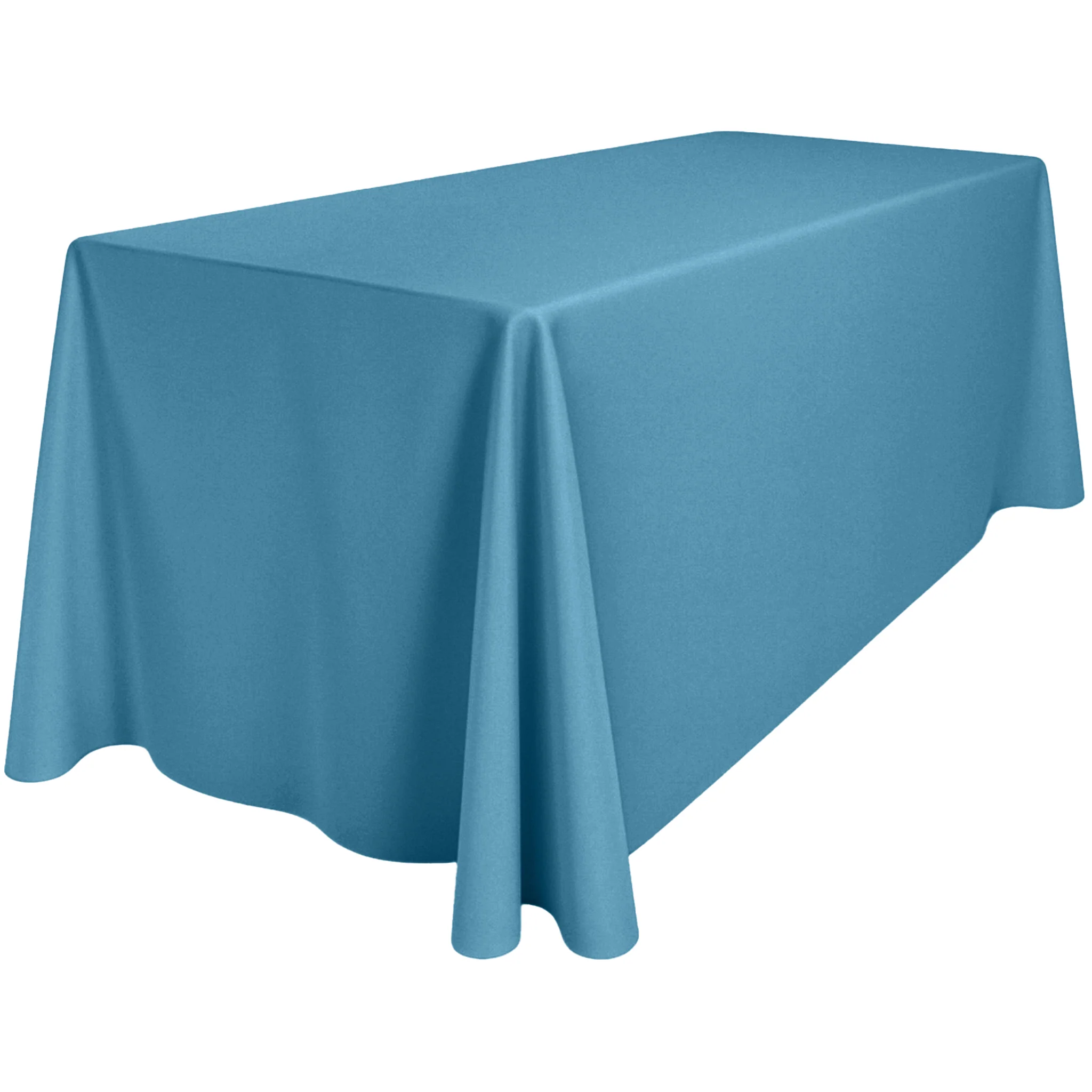 90"x132" Rectangular Oblong Premium Polyester Tablecloth - Steele Blue