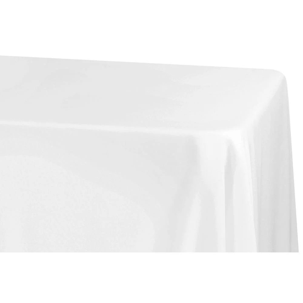 90"x132" Rectangular Oblong Premium Polyester Tablecloth - White - Image 5