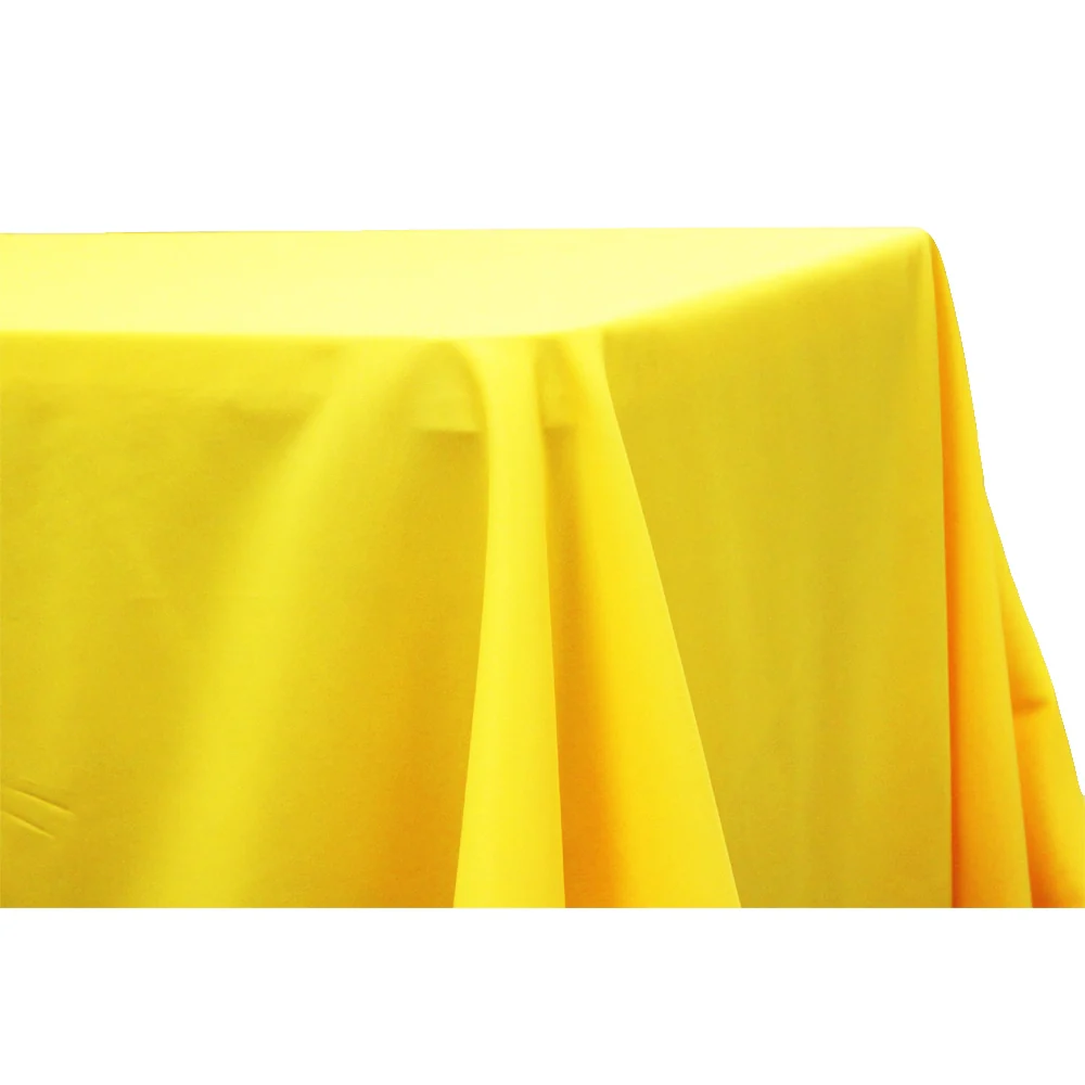 90"x132" Rectangular Oblong Premium Polyester Tablecloth - Yellow