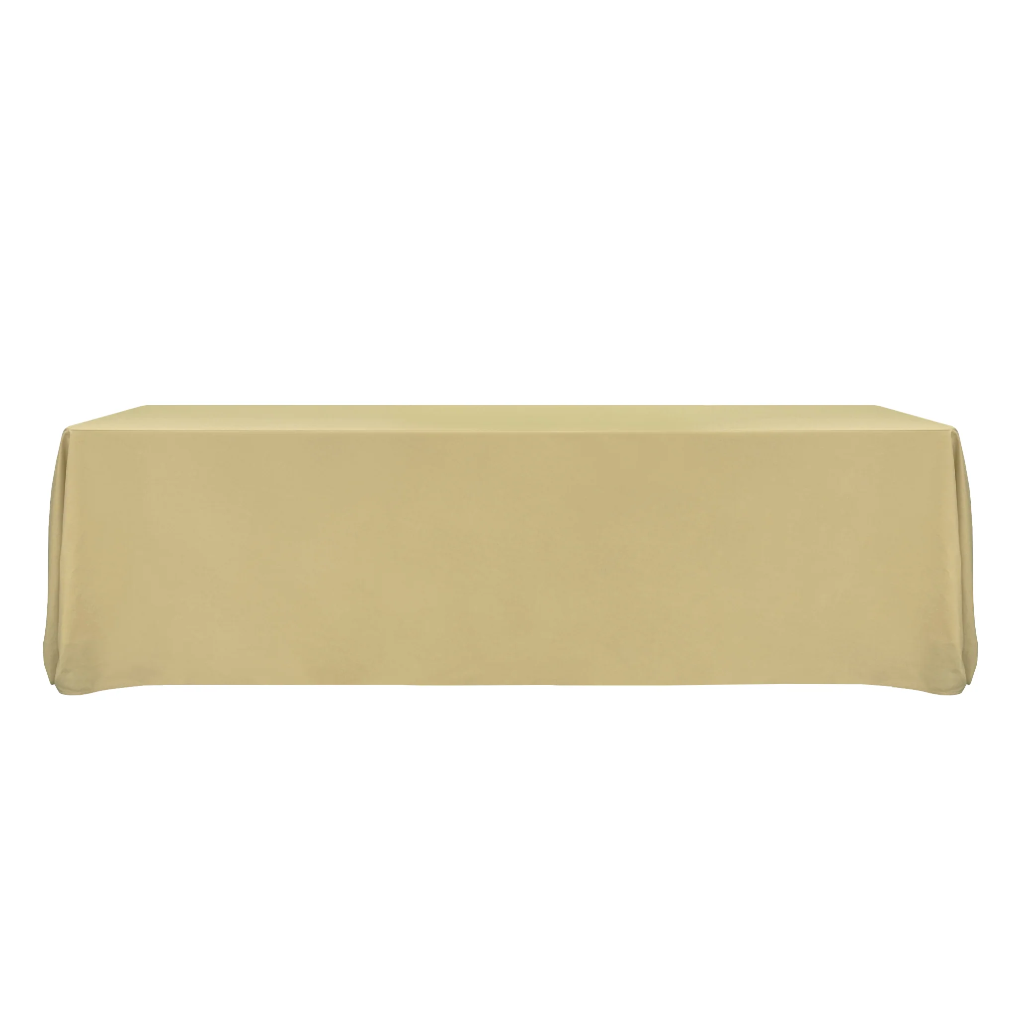 Premium 90"x156" Rectangular Champagne Spun Polyester Tablecloth