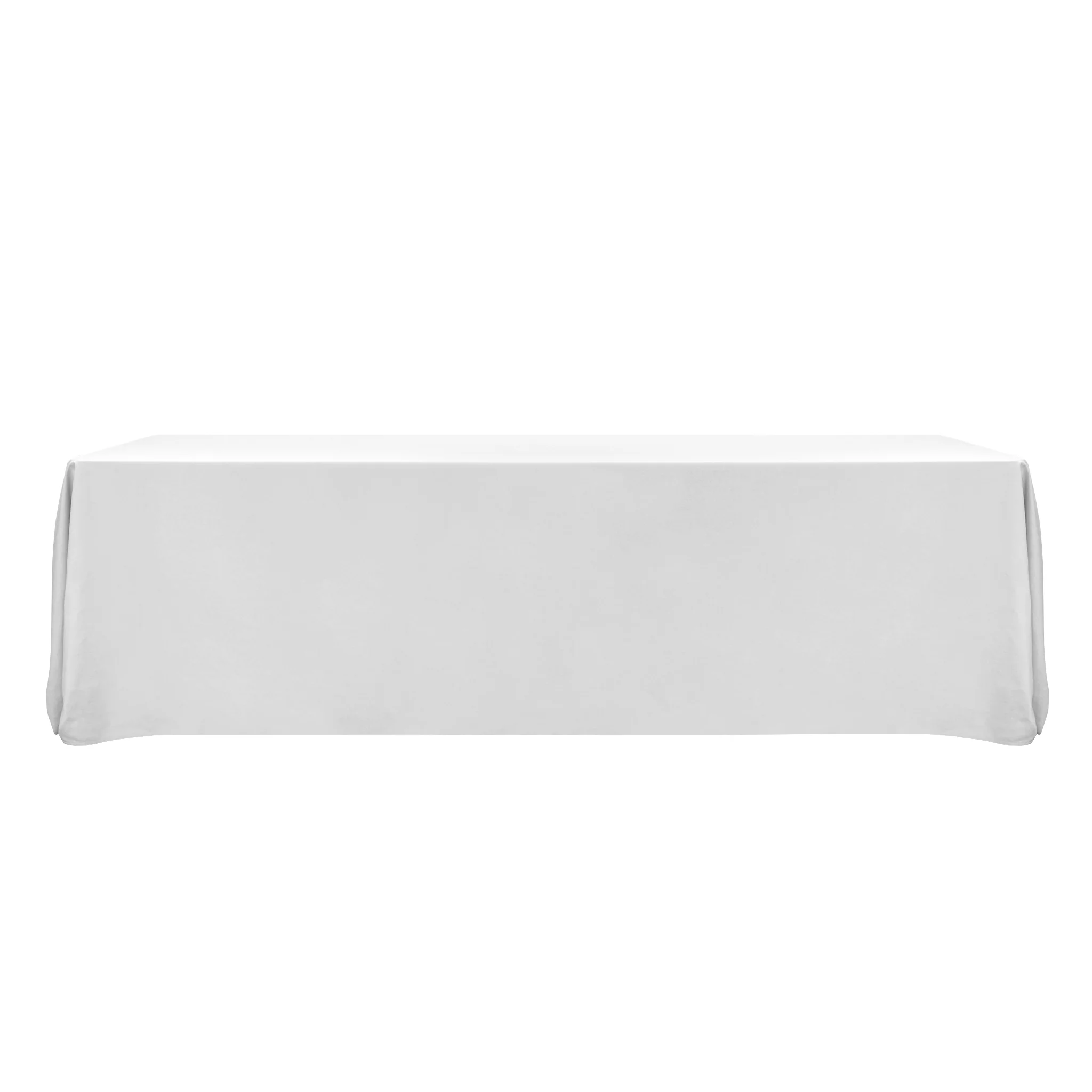 Premium 90"x156" Rectangular White Spun Polyester Tablecloth