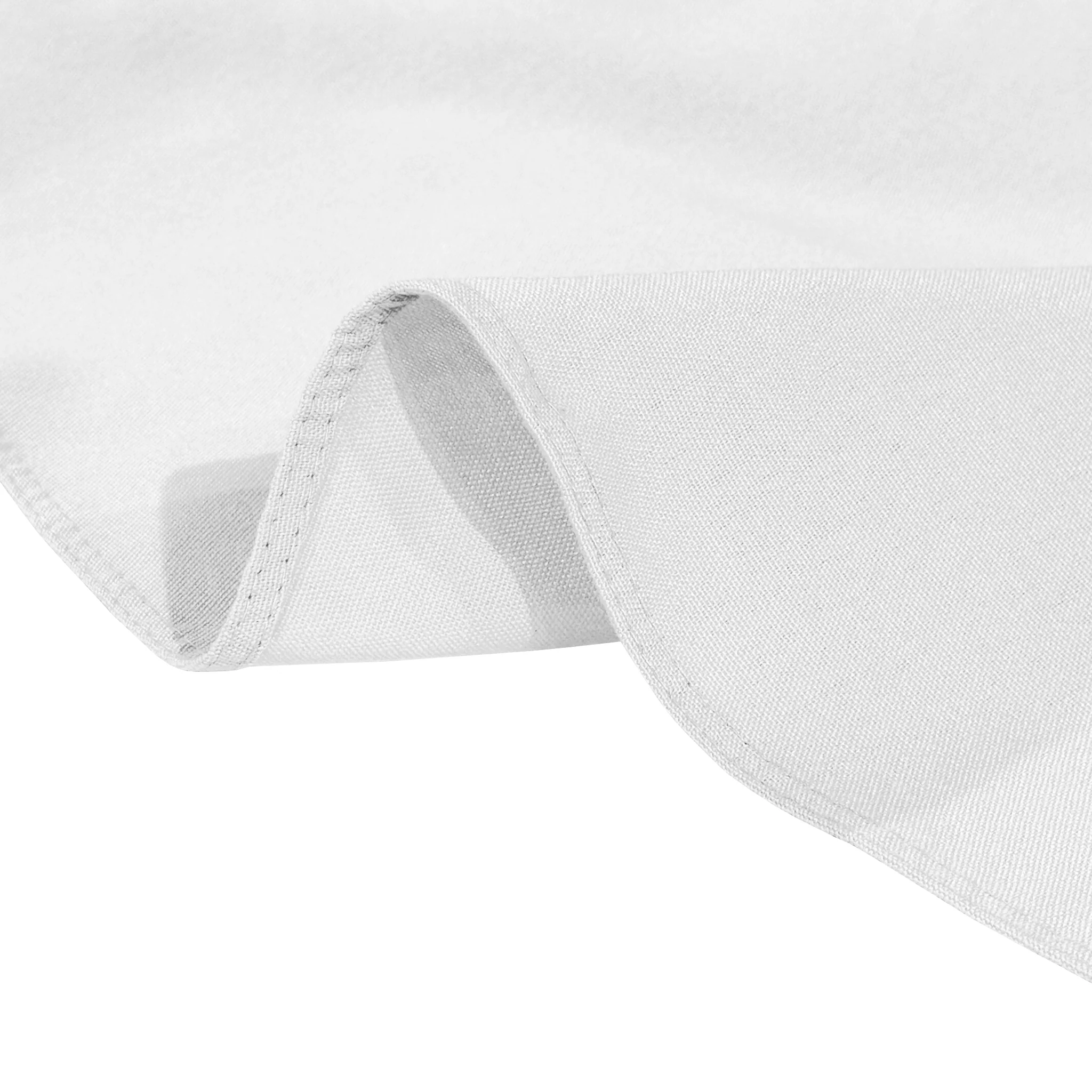 Premium 90"x156" Rectangular White Spun Polyester Tablecloth - Image 6