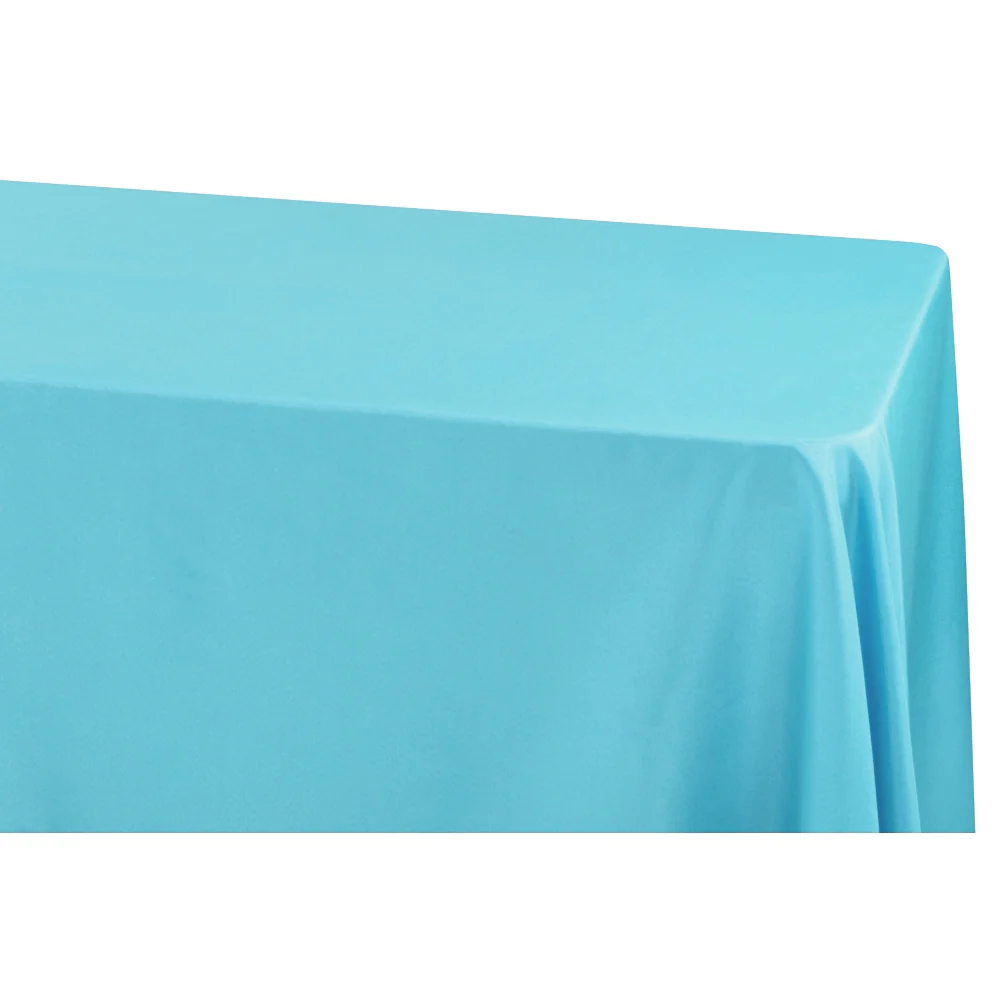 90"x156" Rectangular Oblong Premium Polyester Tablecloth - Aqua Blue