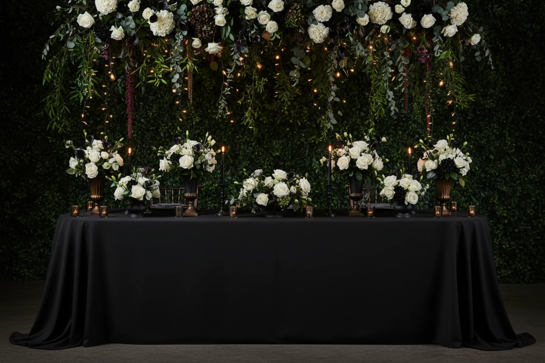 90"x156" Rectangular Oblong Premium Polyester Tablecloth - Black - Image 5