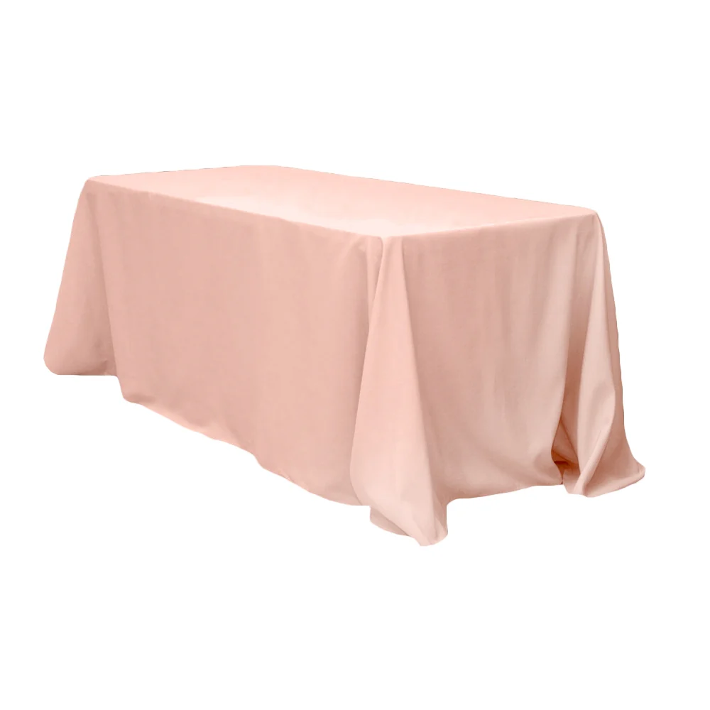 90"x156" Rectangular Oblong Premium Polyester Tablecloth - Blush/Rose Gold - Image 2