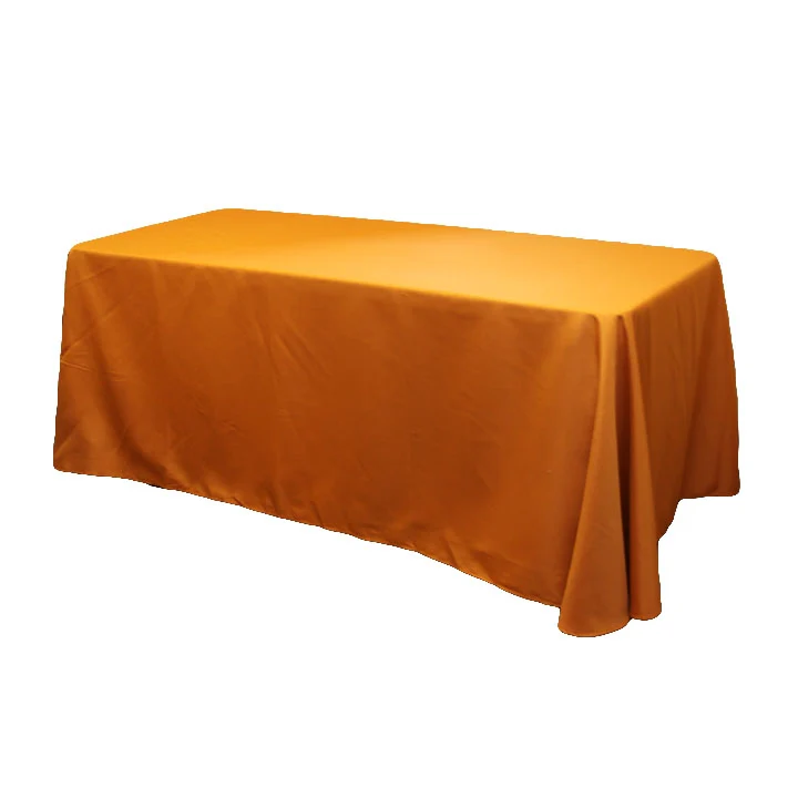 90"x156" Rectangular Oblong Premium Polyester Tablecloth - Burnt Orange