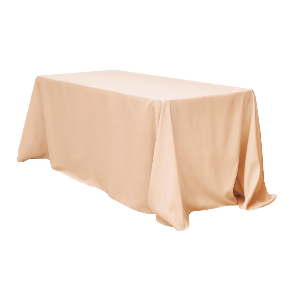 90"x156" Rectangular Oblong Premium Polyester Tablecloth - Champagne