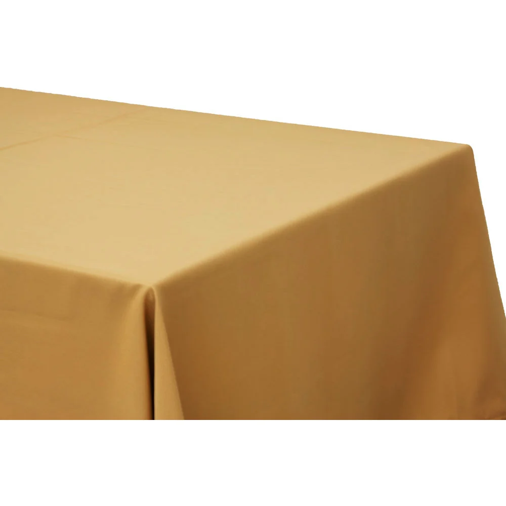 90"x156" Rectangular Oblong Premium Polyester Tablecloth - Gold - Image 2