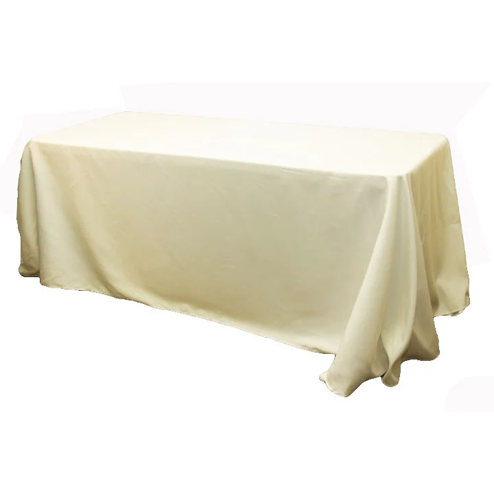 90"x156" Rectangular Oblong Premium Polyester Tablecloth - Ivory
