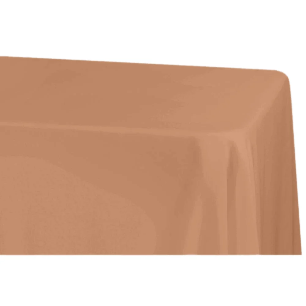 90"x156" Rectangular Oblong Premium Polyester Tablecloth - Latte Rose - Image 2