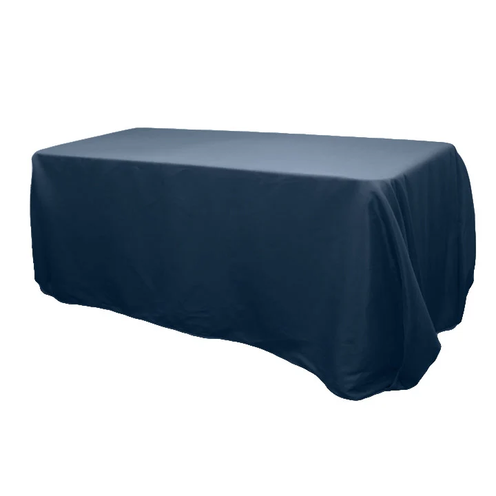 90"x156" Rectangular Oblong Premium Polyester Tablecloth - Navy Blue