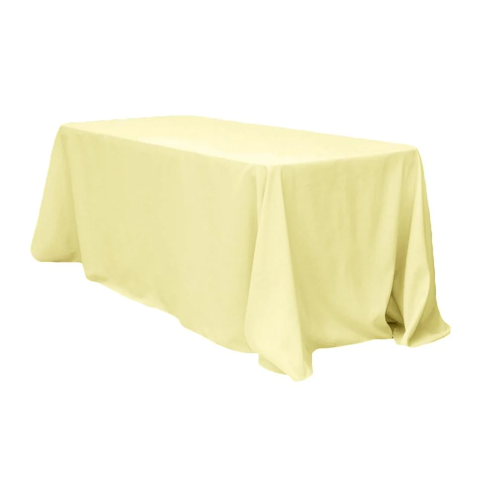 90"x156" Rectangular Oblong Premium Polyester Tablecloth - Pastel Yellow