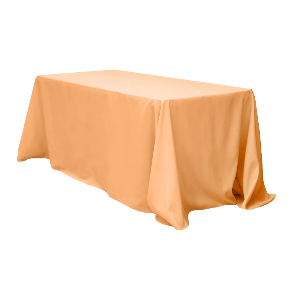 90"x156" Rectangular Oblong Premium Polyester Tablecloth - Peach