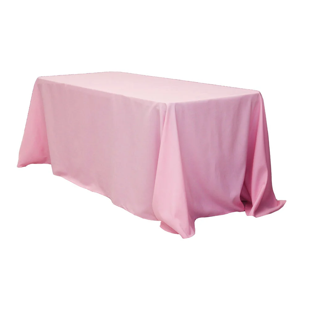 90"x156" Rectangular Oblong Premium Polyester Tablecloth - Pink