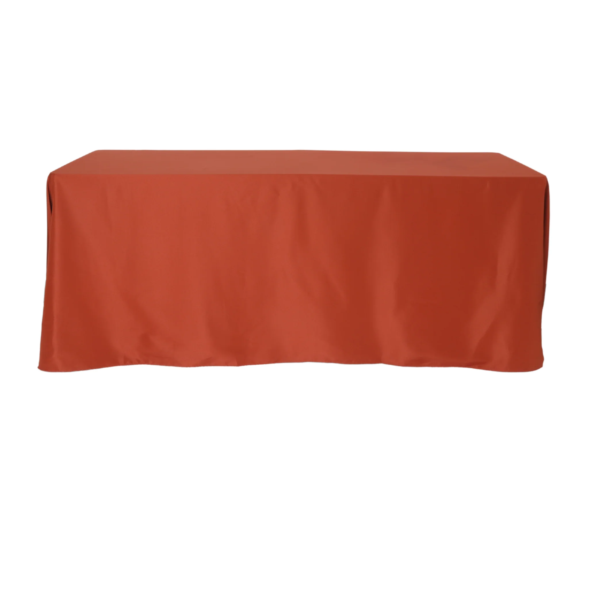 90"x156" Rectangular Oblong Premium Polyester Tablecloth - Rust