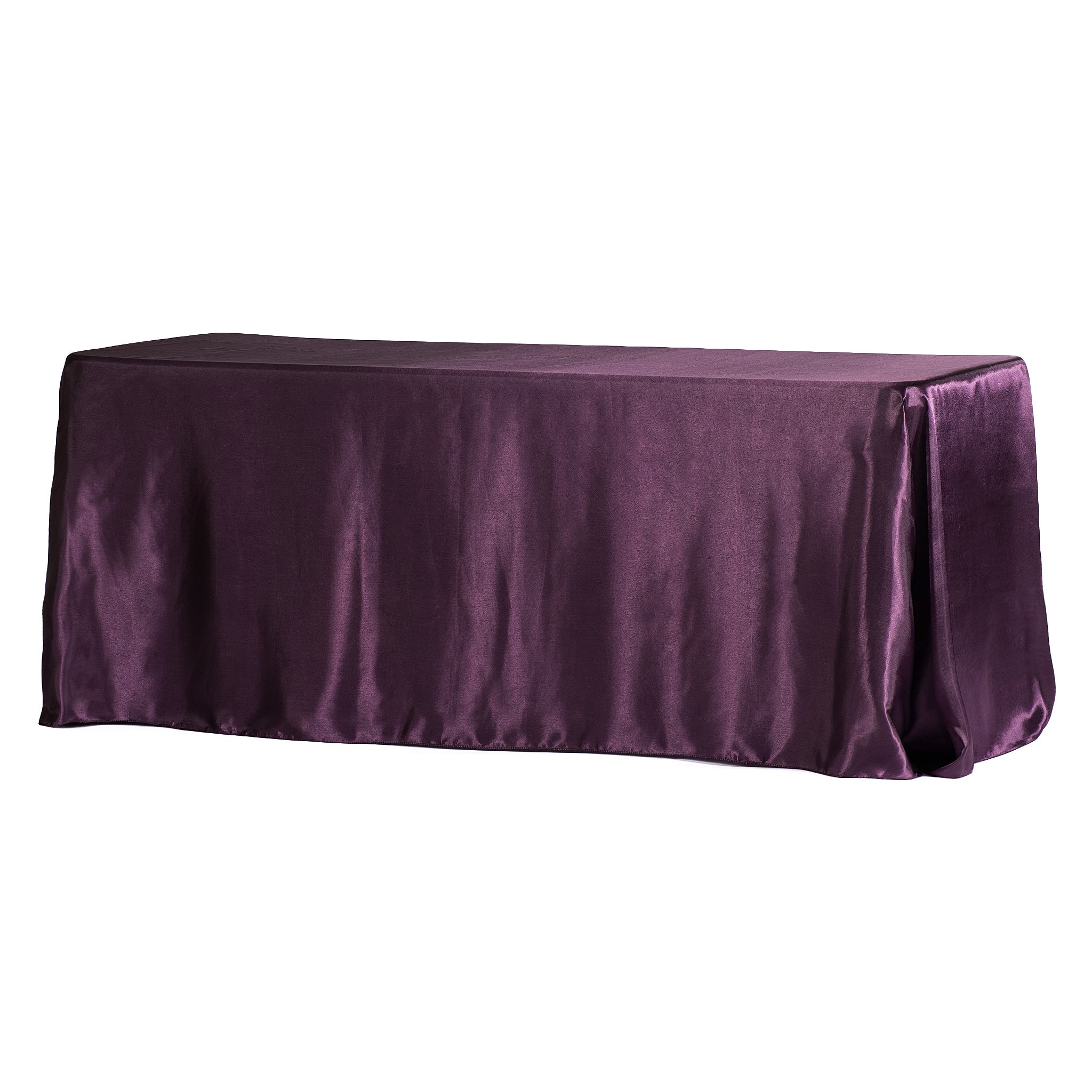 90"x156" Rectangular Satin Tablecloth - Eggplant/Plum