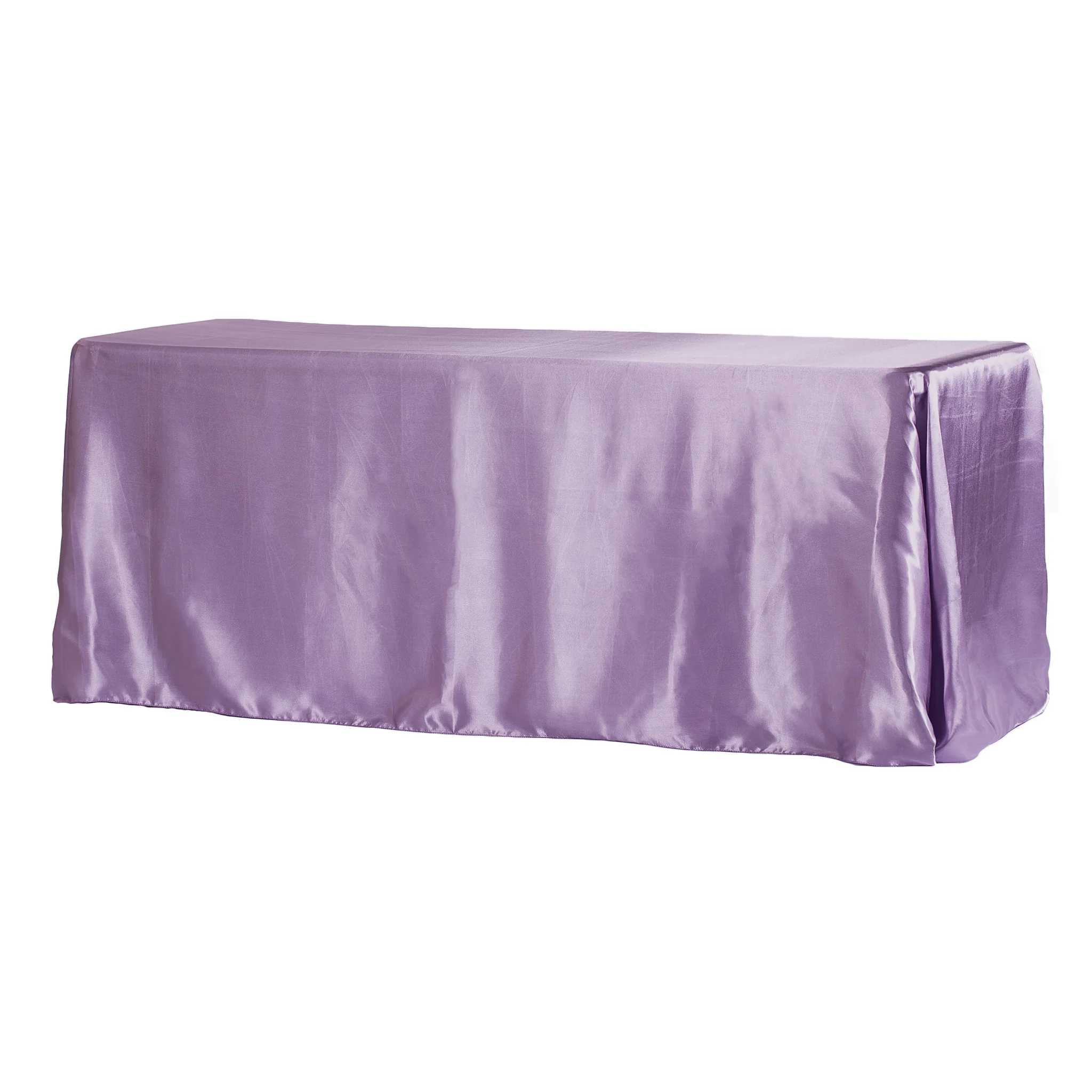 90"x156" Rectangular Satin Tablecloth - Victorian Lilac/Wisteria - Image 2