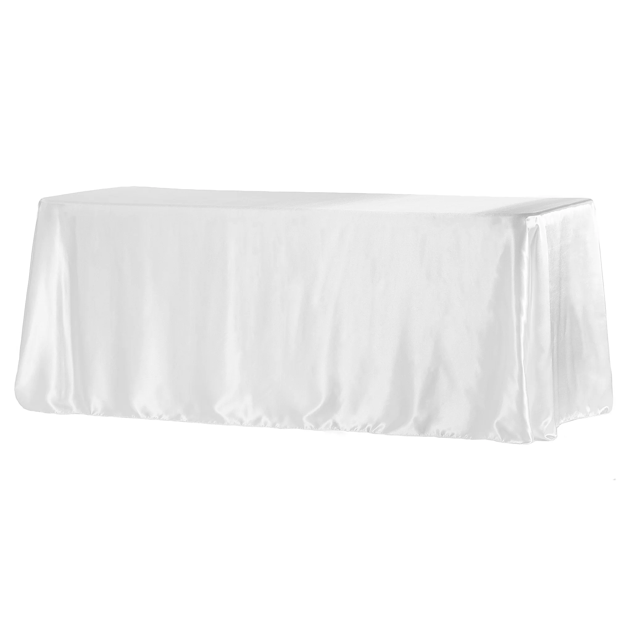 90"x156" Rectangular Satin Tablecloth - White