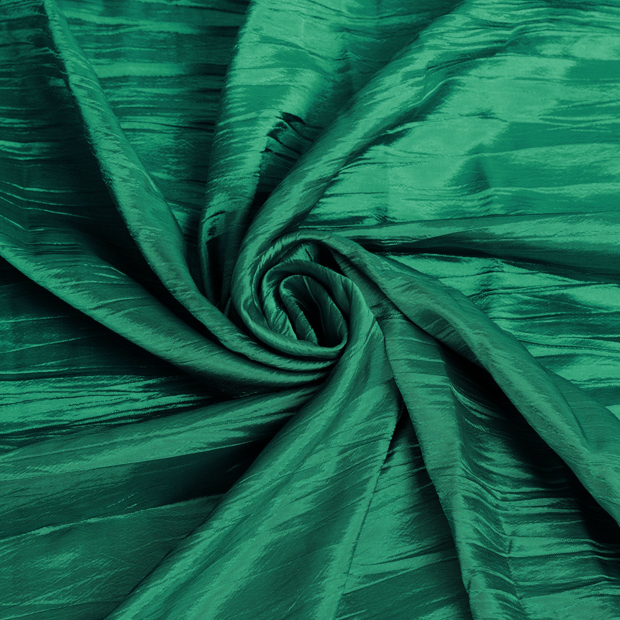 Accordion Crinkle Taffeta 10 yards x 54" Fabric Roll Bolt - Emerald Green