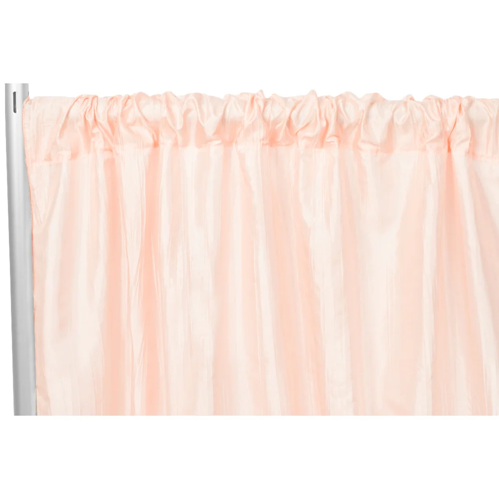 Accordion Crinkle Taffeta 10ft H x 54" W Drape/Backdrop Panel - Blush/Rose Gold