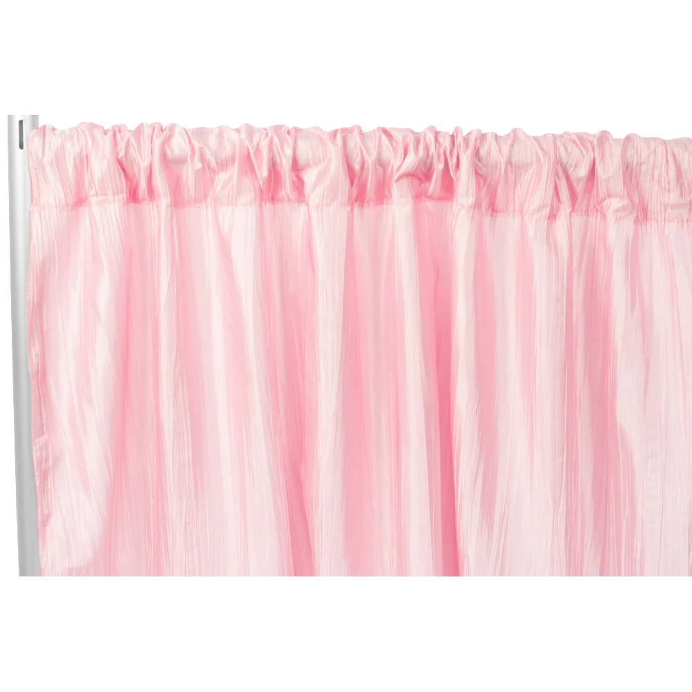 Accordion Crinkle Taffeta 10ft H x 54" W Drape/Backdrop Panel - Pink
