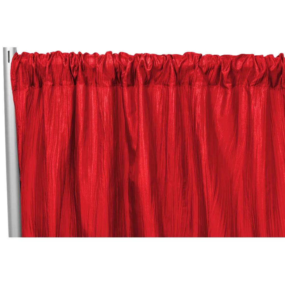 Accordion Crinkle Taffeta 10ft H x 54" W Drape/Backdrop Panel - Red