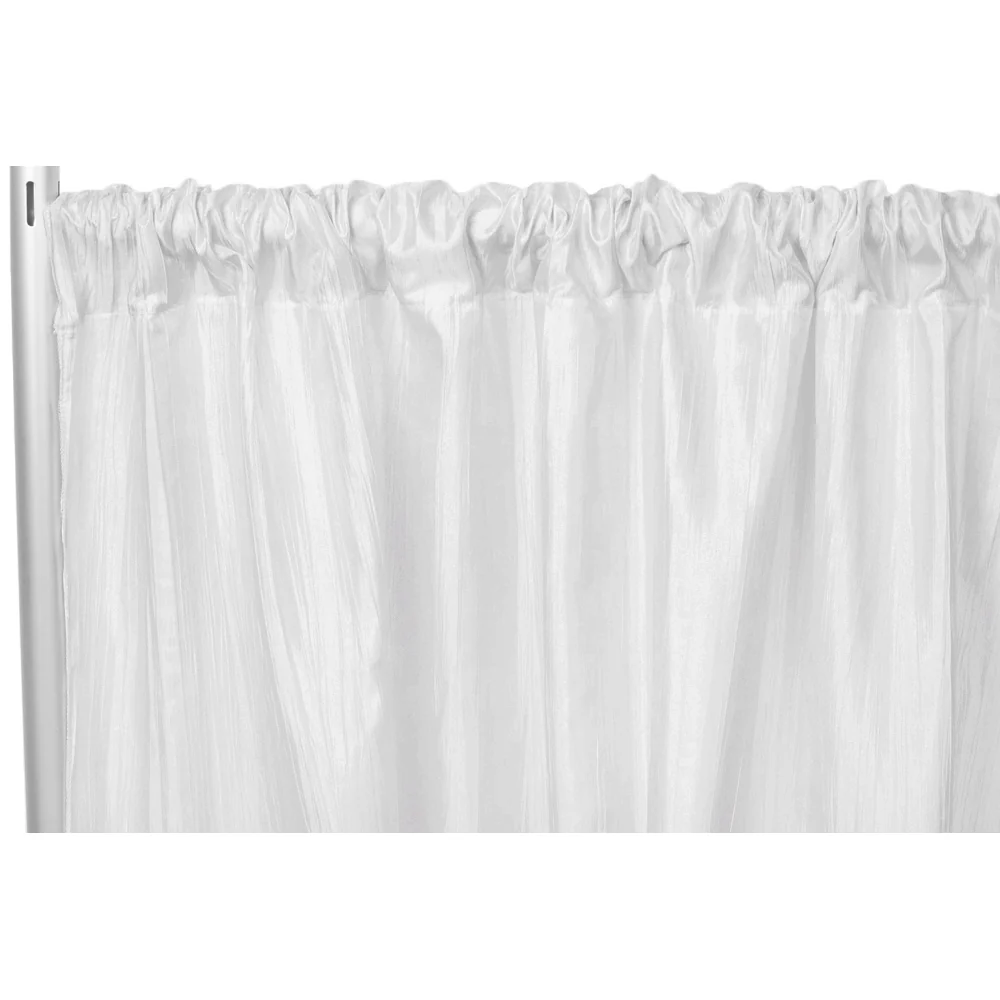 Accordion Crinkle Taffeta 10ft H x 54" W Drape/Backdrop Panel - White