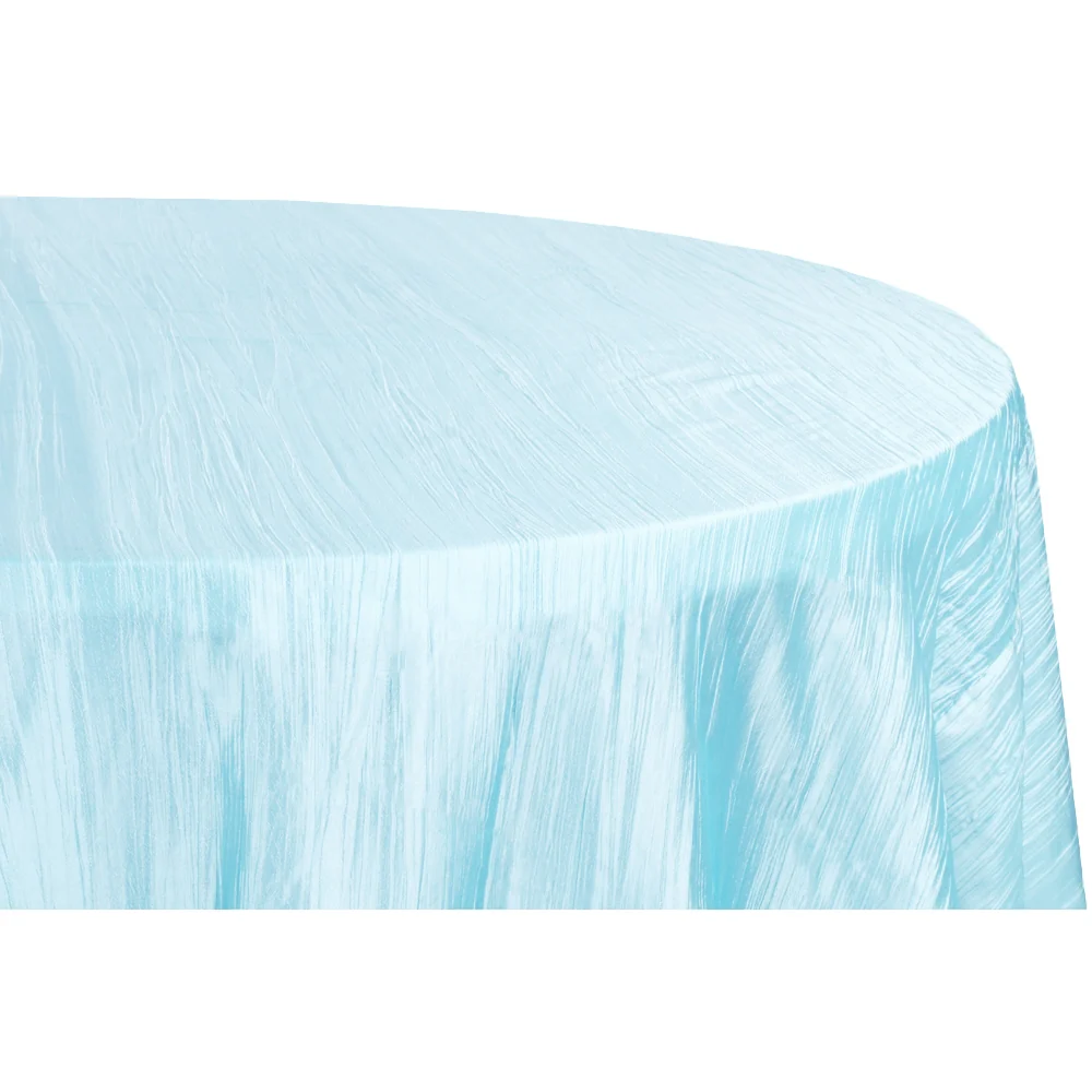 Accordion Crinkle Taffeta 120" Round Tablecloth - Baby Blue - Image 2