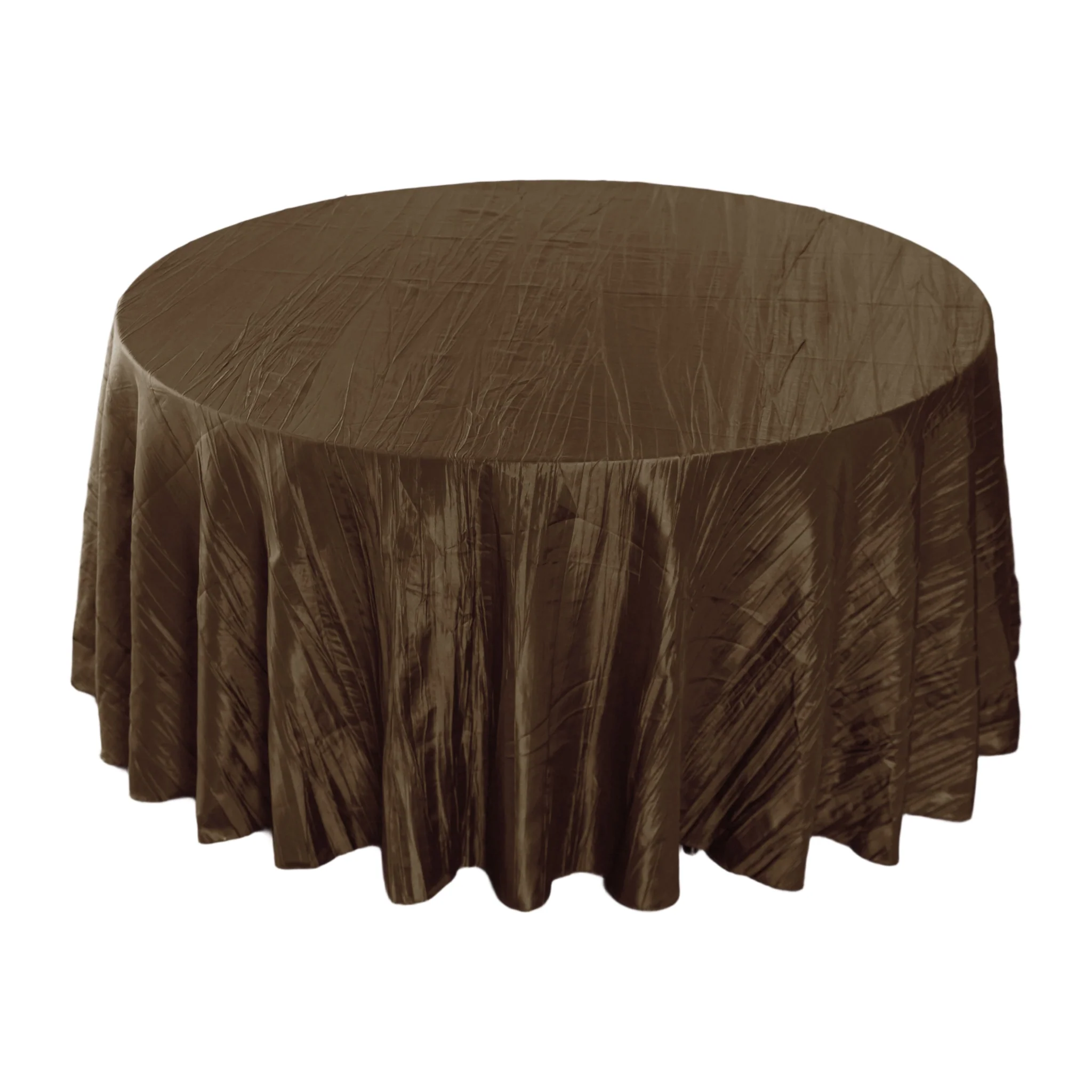 Accordion Crinkle Taffeta 120" Round Tablecloth - Chocolate - Image 8