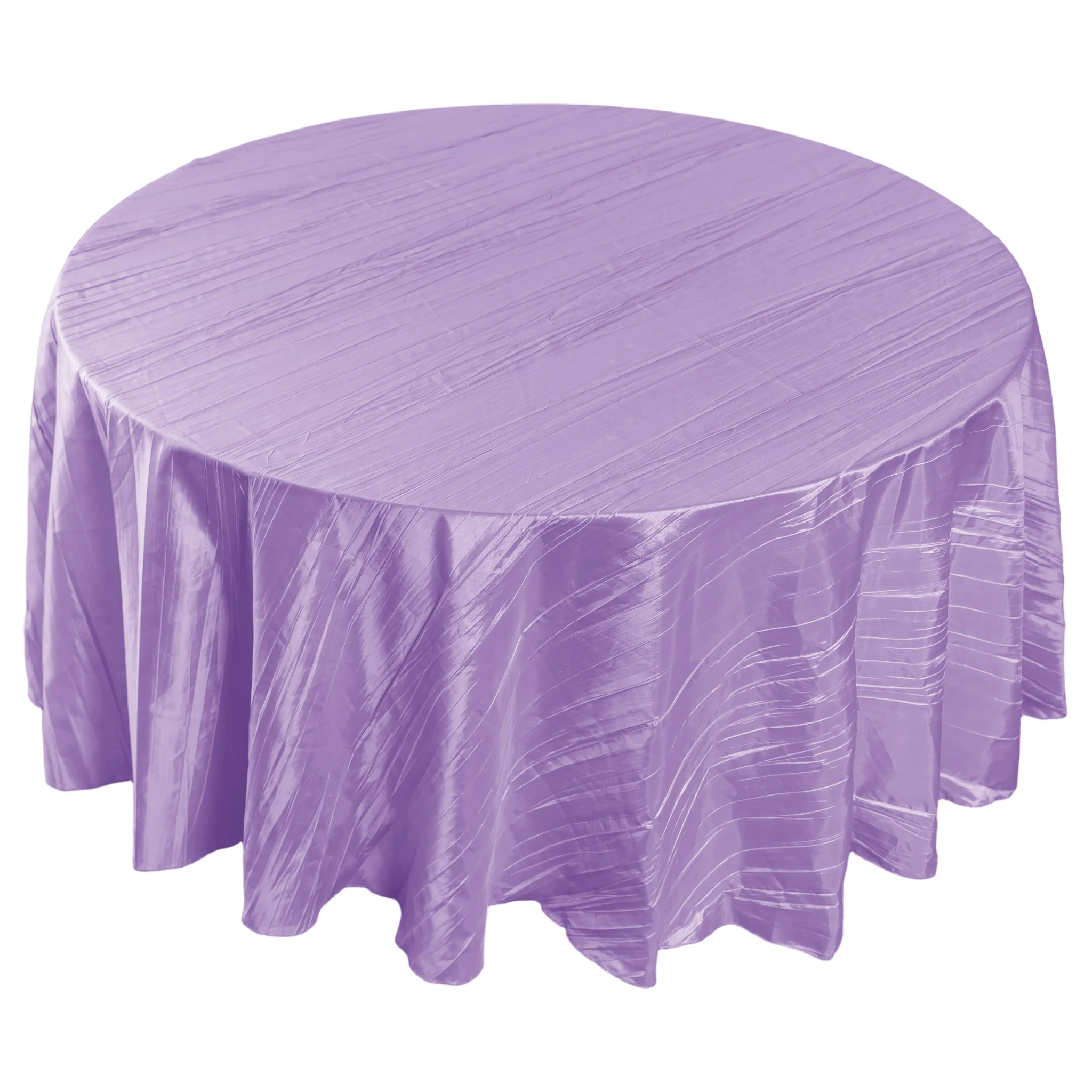 Accordion Crinkle Taffeta 120" Round Tablecloth - Lavender - Image 9