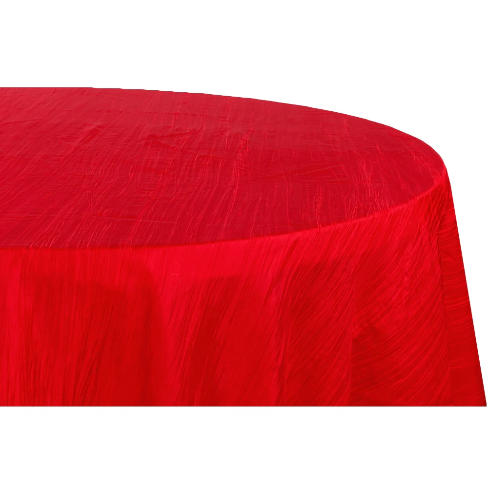 Accordion Crinkle Taffeta 120" Round Tablecloth - Red - Image 2