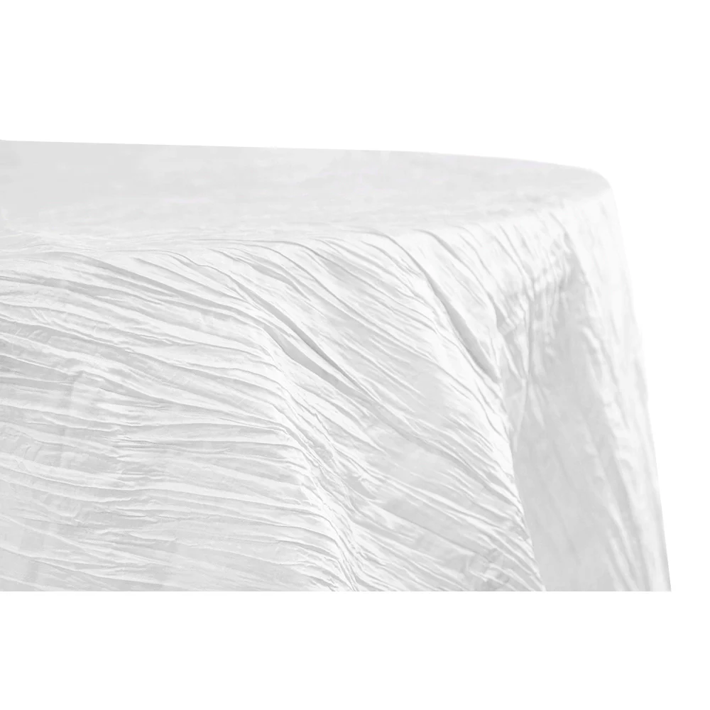 Accordion Crinkle Taffeta 120" Round Tablecloth - White - Image 2