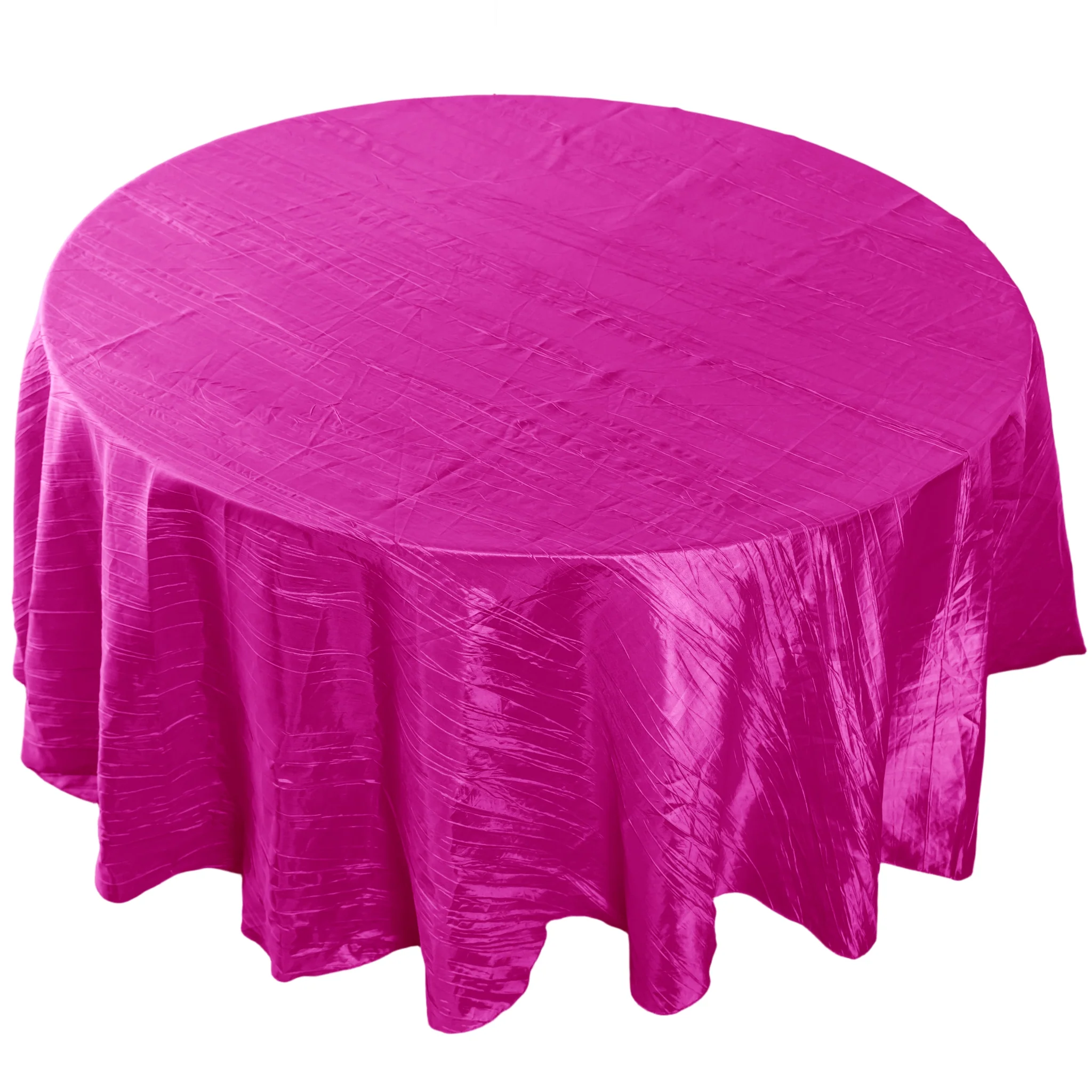 Accordion Crinkle Taffeta 120" Round Tablecloth - Fuchsia - Image 7