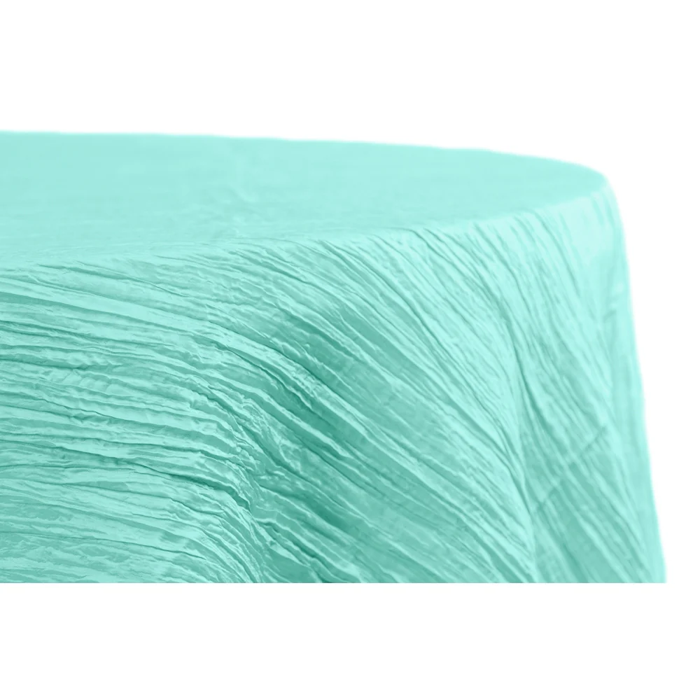 Accordion Crinkle Taffeta 132" Round Tablecloth - Turquoise