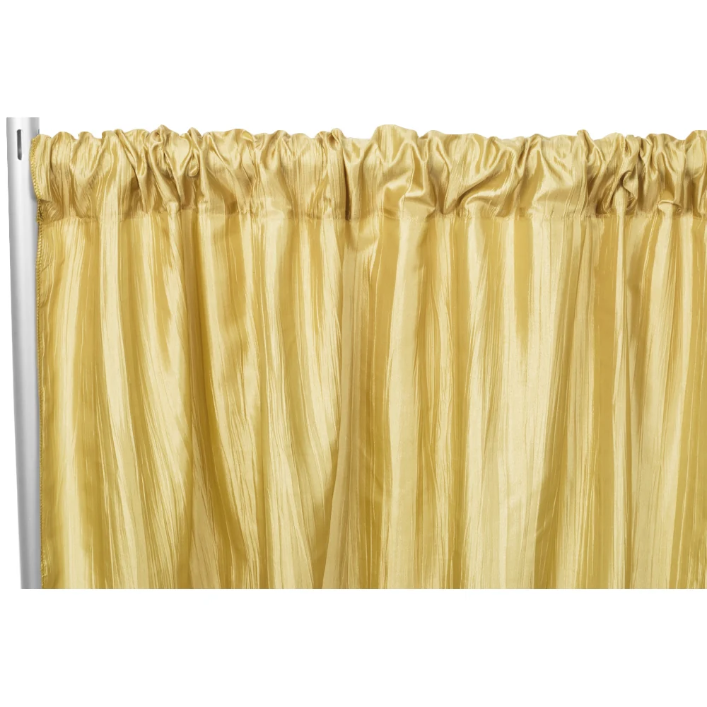 Accordion Crinkle Taffeta 8ft H x 54" W Drape/Backdrop Panel - Gold